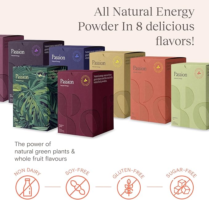 Yoli® Passion Energy Drink Powder Mix - Natural Energy Drink Mix for Endurance and Stamina, 30 Packets - Berry