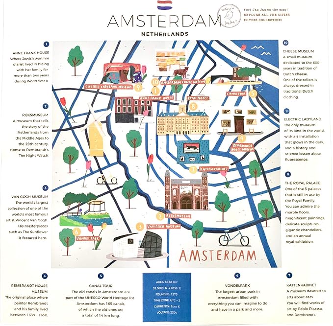 Jaq Jaq Bird Cities of Wonder Erasable Book - Amsterdam