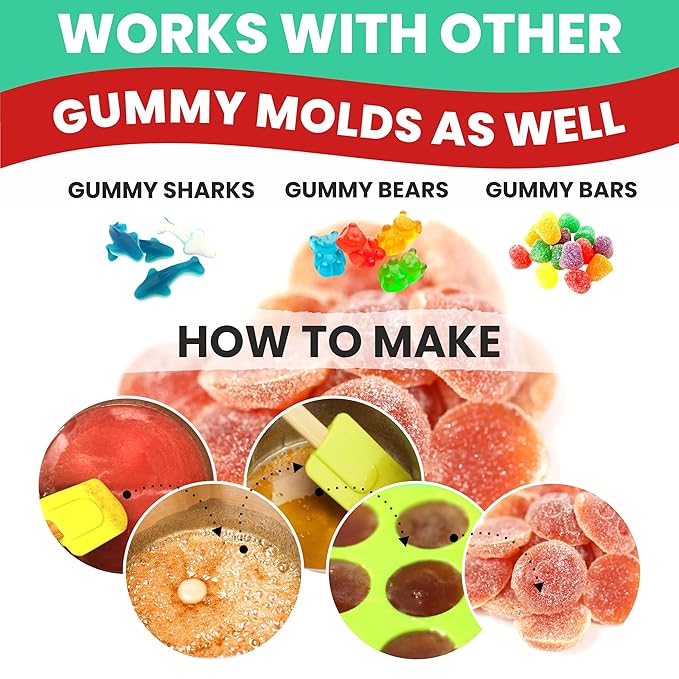 Zen Zingers Gummy Mix - Cherry Flavor - Makes up to 84 Gummy Bear-Sized DIY Infused Gummies at Home - No Decarb Machine Needed - Works with Oil, Tincture, Nano Emulsion, Distillate - 178g