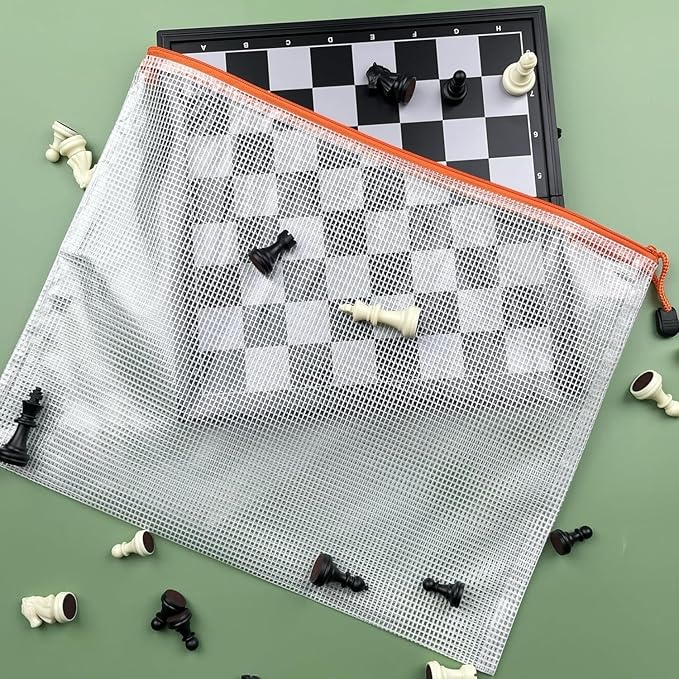 Oaimyy-18PCS-7 x 11" Mesh Zipper Pouch, Plastic Zip File Folders Puzzle Bags Large Reusable Zipper Pouches for Organizing Classroom Board Game Organization,Home Storage-(Multicolor)