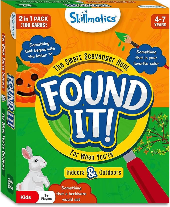 Skillmatics Indoor & Outdoor Scavenger Hunt Card Game - Found It, Learning Toys, Educational, Gifts for Kids, Boys, Girls and Families, for Ages 4, 5, 6, 7, Perfect for Home, School, Playdates
