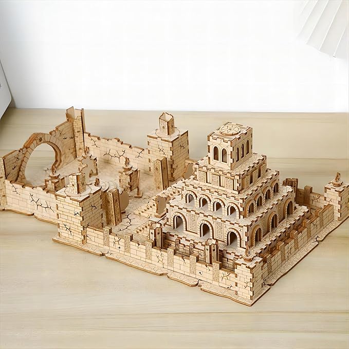 3D Wooden Puzzles The Ruins of The Ancient Temple Model Kits, Brainteaser and Puzzle for Christmas/Birthday,Gifts for Adults and Teens to Build Combination