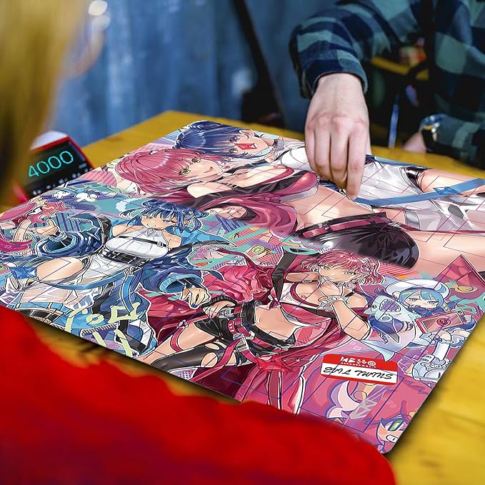 Card Rubber Mat - 2 Player, Square playmat for Gamer 60x60cm/23.6x23.6inch