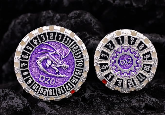 Metal DND Dice Set Spinning Dungeons and Dragon Dice Set Metal Dragon Polyhedral Magic 7 PCS Dice Set with Gift Box for Dungeons and Dragons Table Games Play Cards MTG(GyroDice_Pearl Silver Black)