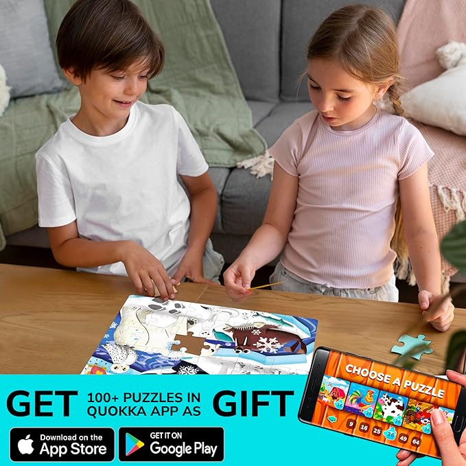 QUOKKA 60 Piece Kids Puzzles Ages 5-8 - Set of 4 Bible Jigsaw Puzzles for Kids 4-6-10 Year Old - Vert Birds| Eden Toys for Children 5-7 yo | Gifts for Boys & Girls