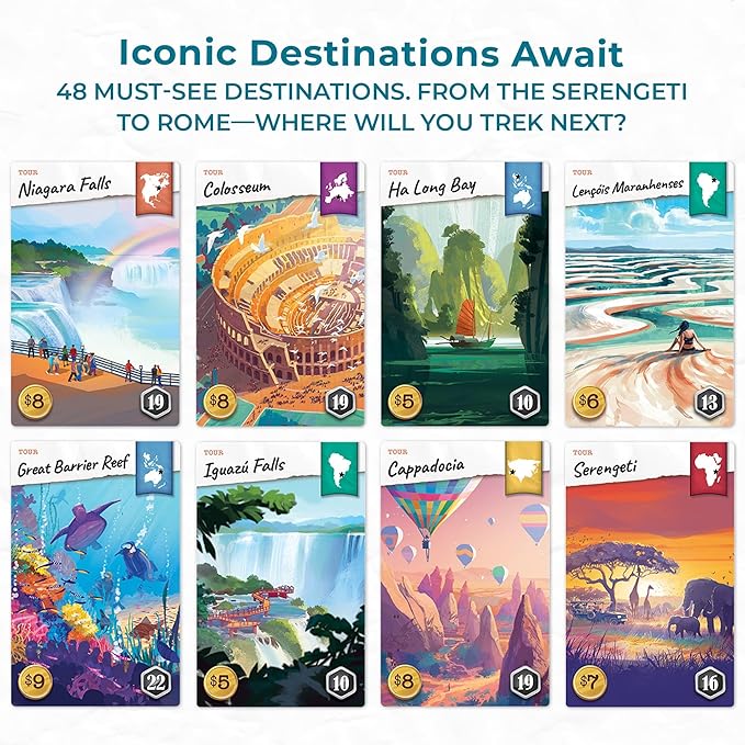 Trekking The World (2nd Edition) - The Award-Winning Family Board Game | Great for Kids Ages 10 and Up | Easy to Learn | Designed for Globetrotters by Underdog Games