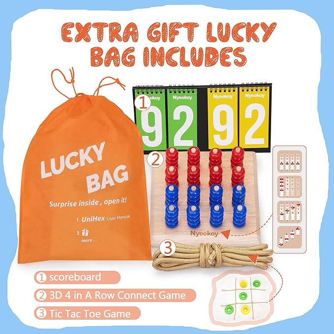 Unihex 3.6FT Tall Oversized Jumbo 4-to-Score Giant Game Set for Kids Adult Family Party Fun,4 in A Row Connect Game for Yard Indoor Outdoor Backyard (Blue)