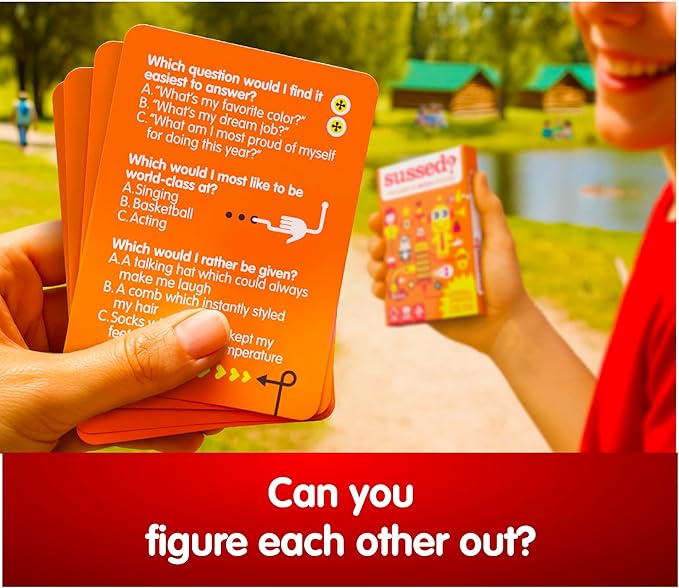 SUSSED The Wacky ‘What Would You Do’ Travel Card Game - Social Fun for Kids and Teens - Easy Game for Families, Camp Activity & Road Trips - Ages 7+ - Orange Pack