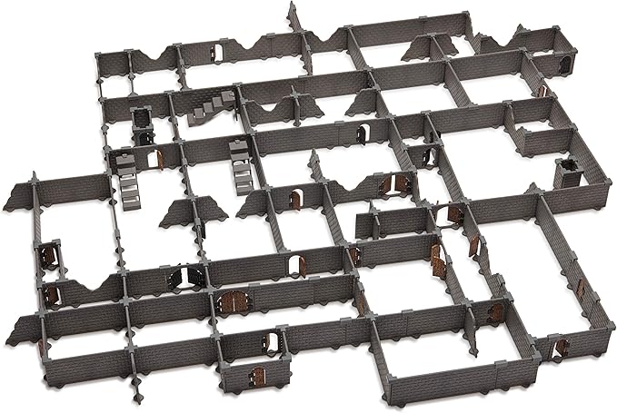 Knight Dungeon Set - Mini Dungeon Castle Cavern DND Terrain for Tabletop RPGs, Dungeons & Dragons, Pathfinder, War Gaming, and More! by DCD (200+pcs, 7sqft, 32rooms)