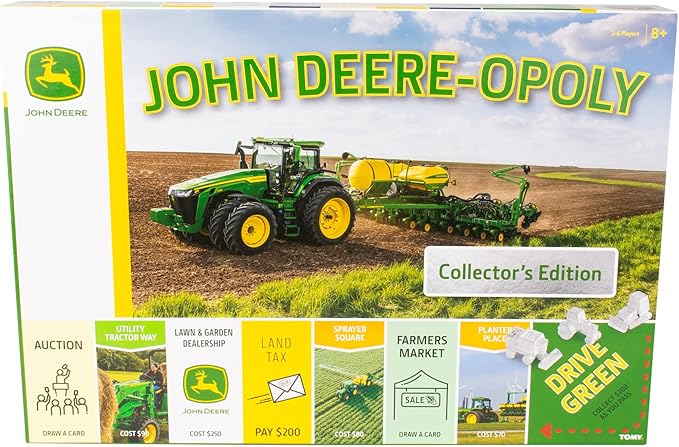 John Deere-opoly Kids Board Game - Cooperative Farming Games for Kids - Classic Board Games for Family Game Night - Tractor Themed Board Game - Farm Games Ages 8 Years and Up