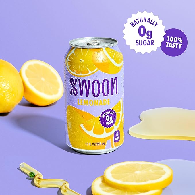 Swoon Classic Sugar Free Lemonade - Low Carb, Keto & Paleo-Friendly, Gluten-free Vitamin C Drink - Made with 100% Natural Lemon Juice Concentrate & Sweetened by Monk Fruit, 12 Fl oz (Pack of 12)