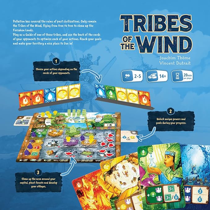 Tribes of The Wind | Strategy Board Game | Ages 14+ | 2 to 5 Players | 60 Minutes