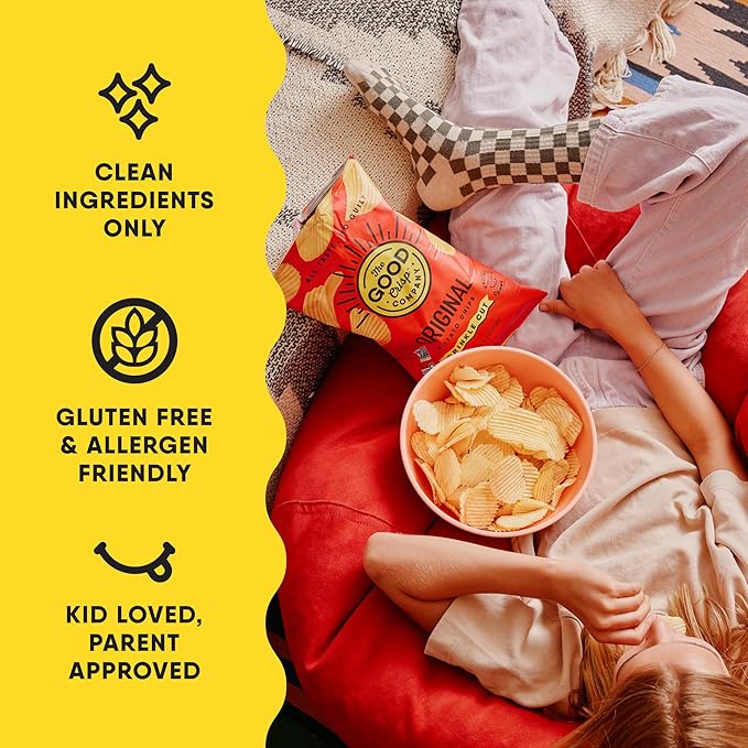 The Good Crisp Company, Crinkle Cut Potato Chips, 5.5 Ounce Bags, Pack of 6 (Variety Pack)