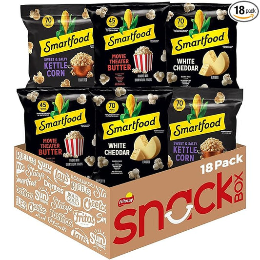 Smartfood Popcorn, Variety Pack, 0.5 Ounce (Pack of 18)