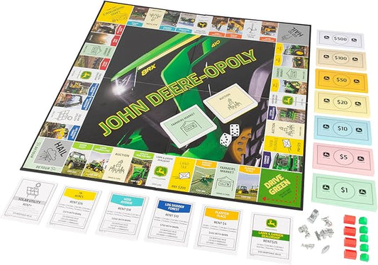 John Deere-opoly Kids Board Game - Cooperative Farming Games for Kids - Classic Board Games for Family Game Night - Tractor Themed Board Game - Farm Games Ages 8 Years and Up