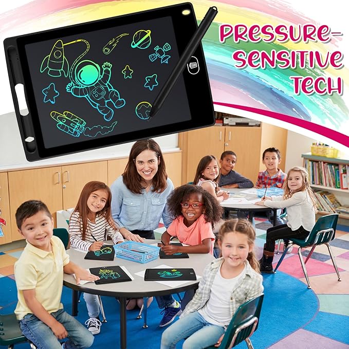 Zhehao 20 Pack LCD Writing Board for Kids, 8.5 Inches Doodle Board Reusable Board Screen Drawing Pad Erasable Painting Pads Educational Toy for 3-8 Years(Black)