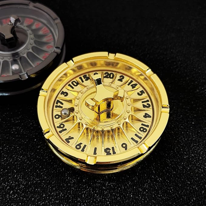 G20 Roulette Dice Spinner for DND Dice Set, 7-in-1 Dragon Metallic D&D Dice with Gift Case for Dungeons and Dragon Game, RPG Role Playing Table Game Gifts (Gold)