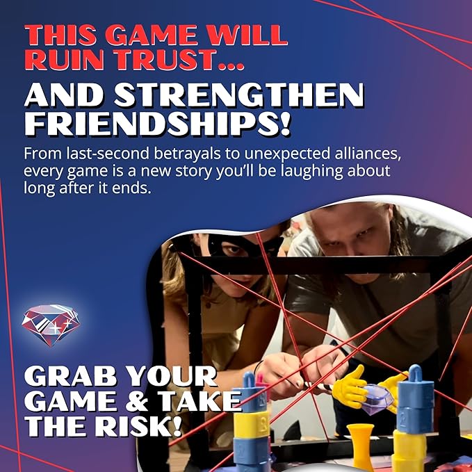 Tiny Laser Heist – Hilarious 3D Heist Game, Outsmart & Negotiate for The Loot, Fun Cooperative Board Game for Ages 12+, Perfect for Game Nights & Parties, 3-6 Players