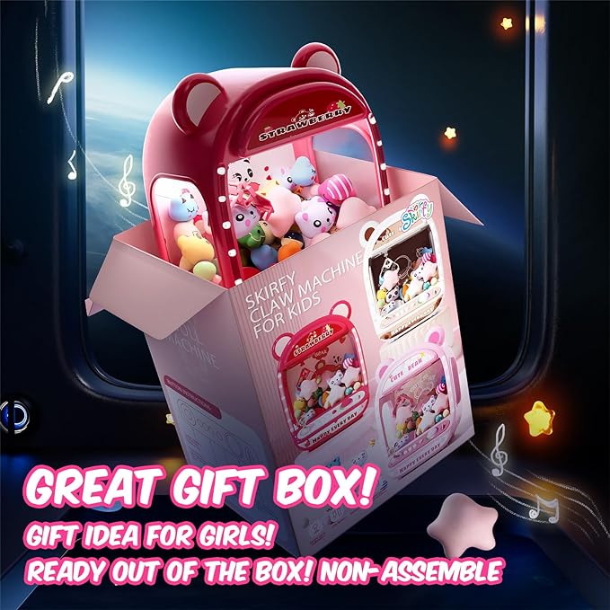 Skirfy Claws Machines for Kids,Unicorns Toys for Girls Age 6+,Mini Vending Machine with Plush Toys,Candy Dispenser Machine,Claws Game Machine,Easter Birthday Gifts for Kids