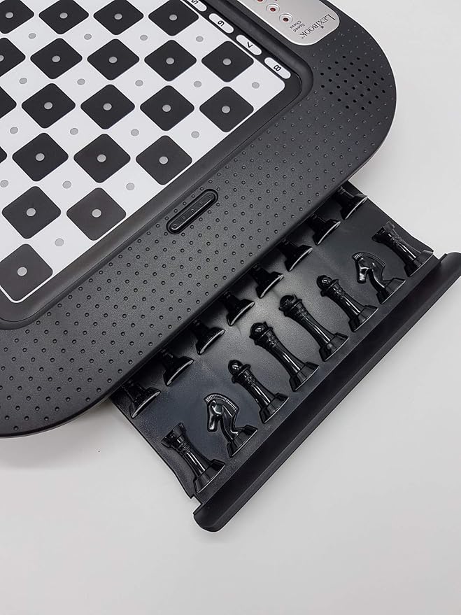 Lexibook Chessman® FX, Electronic Chess Game with Tactile Keyboard and Light and Sound Effects, 32 Pieces, 64 Levels of Difficulty, Family Board Game, Black/Grey, CG1335