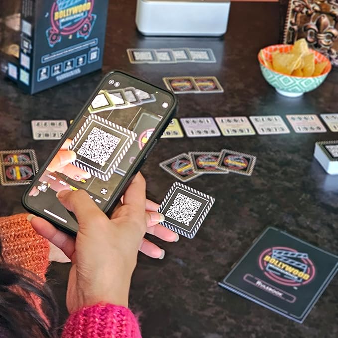 The Bollywood Music Party Card Game, Fun Hindi Music Filmi Trivia Card Game, 2-24 Players, 500 Plus Indian Music Hits Cards, Great for Desi Friends and Family Game Nights and Parties