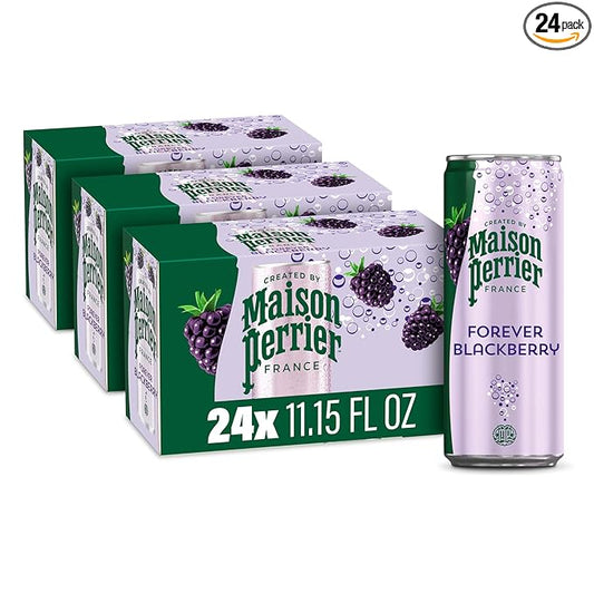 Maison Perrier Forever Blackberry Flavored Sparkling Water, 11.15 Fl Oz Cans, 8 Count, 3 Pack