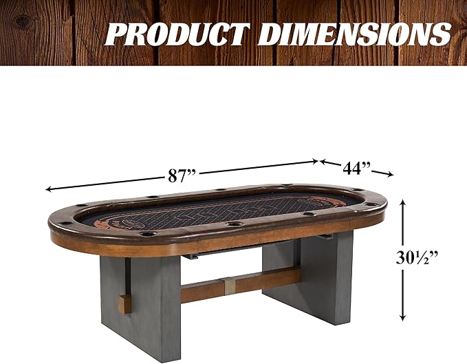 Barrington Poker Multiple Styles Folding Poker Table & Poker Table Top/Dining Table Collection, Durable Padded Rail Tables with Felt Playing Surface, Perfect for Texas Holdem Games