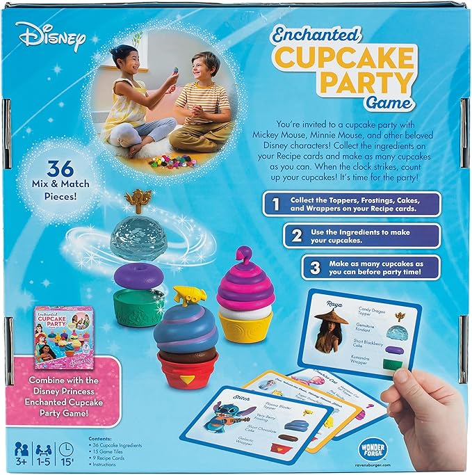 Wonder Forge Disney Enchanted Cupcake Party Game - Engaging Matching Game for Kids Ages 3 & Up | Featuring Beloved Disney Characters | Great for Skill Development | Ideal Birthday