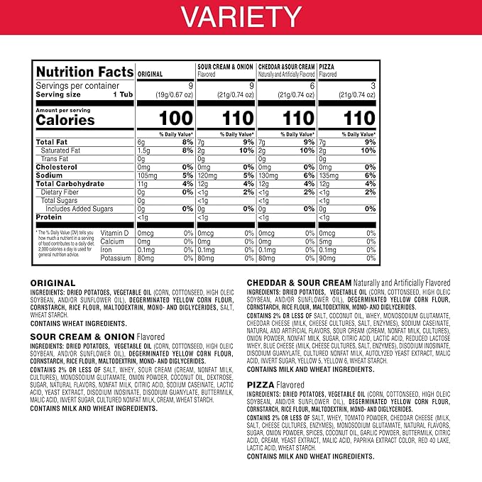 Pringles Crisps Snack Stacks 4 Flavors 19.3oz 1ct