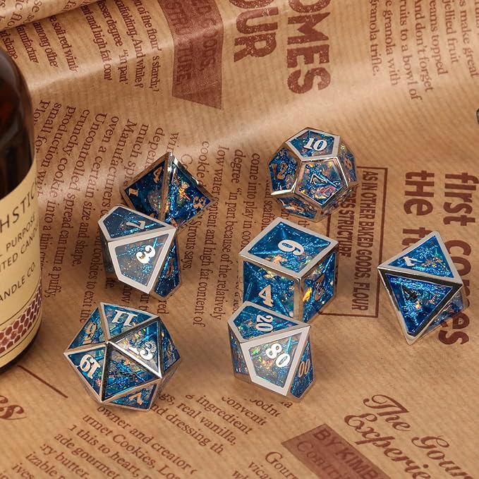 Dragon dice Set (Metallic Blue)