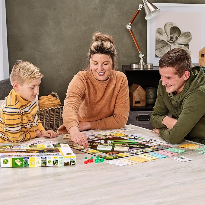 John Deere-opoly Kids Board Game - Cooperative Farming Games for Kids - Classic Board Games for Family Game Night - Tractor Themed Board Game - Farm Games Ages 8 Years and Up