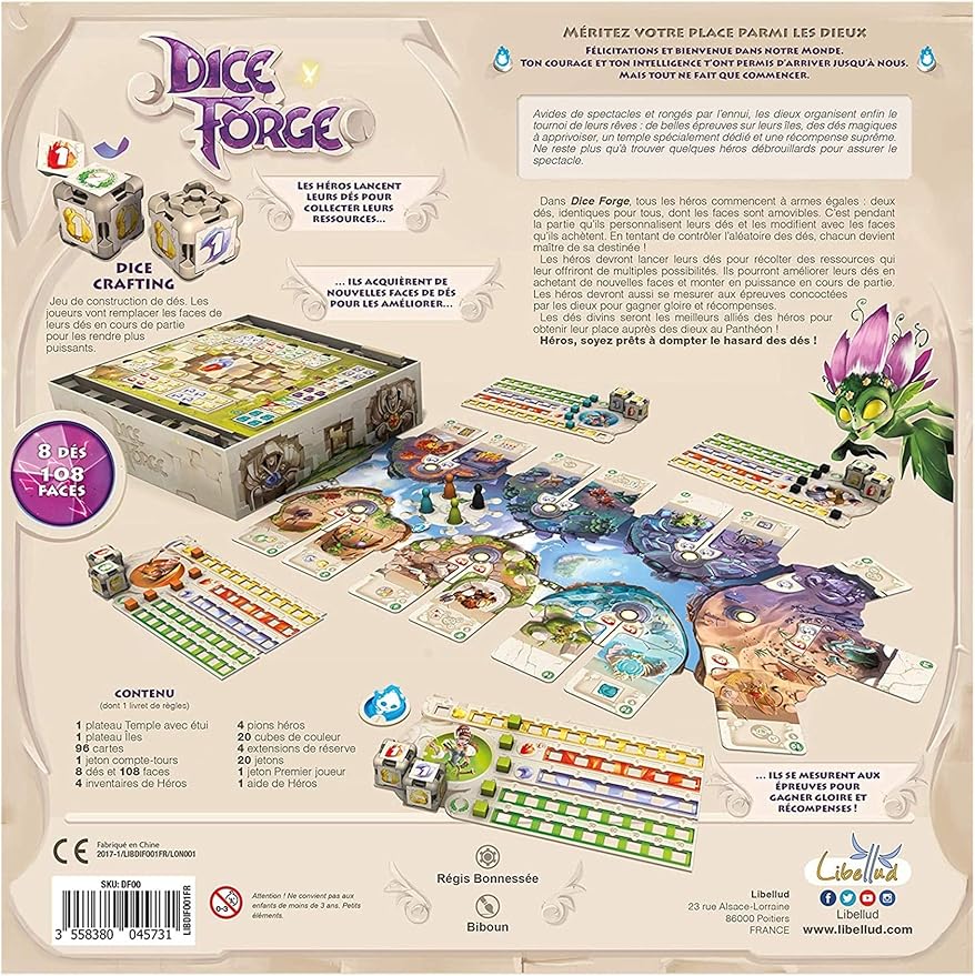 Dice Forge Board Game - Customize Your Fate, Conquer the Gods! Dice Crafting Strategy Game, Fun Family Game for Kids & Adults, Ages 10+, 2-4 Players, 45 Minute Playtime, Made by Libellud