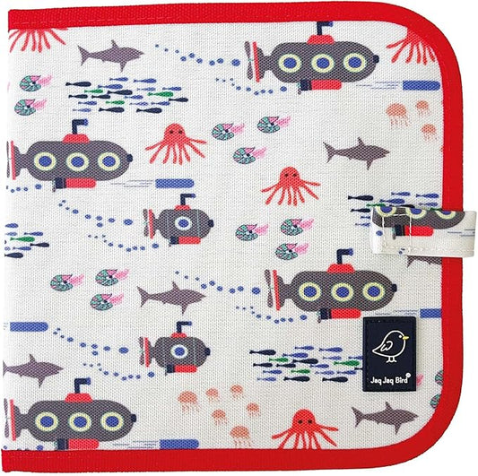 Jaq Jaq Bird Doodle It & Go Erasable Book (Submarine) | Non Toxic Reusable Compact Travel Chalk Doodle & Drawing Book for Kids and Children