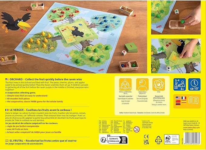 HABA Orchard Game - A Classic Cooperative Introduction to Board Games for Ages 3 and Up (Made in Germany)