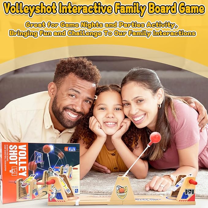 VolleyShot Tabletop Game, 2 Player Tabletop Board Games Toys, A Two-Player Game Perfect for Parties and Family Gatherings, Toys for Ages 6-18+ (Beige)
