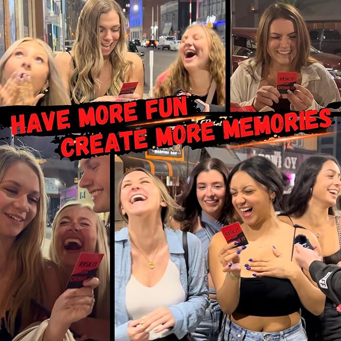 Fun Drinking Game for Parties: 150 Hilarious Dares & Risky Questions for Adults Games Nights - Adult Cards for Party Pregames, College or Bachelorette