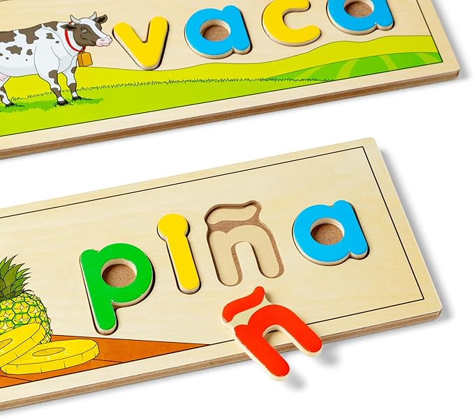 Melissa & Doug Spanish See & Spell Educational Language Learning Toy - FSC Certified