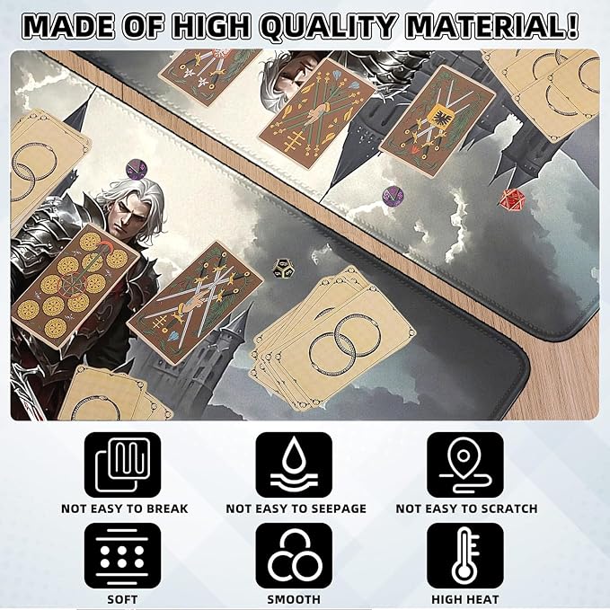 MTG Playmat- Stitched Edges Forest TCG Playmat-Non-Slip Landscape Play Mat Smooth Surface Rubber Base Board Game Mousepad 24x14 inches for Trading Card Game Playing with Storage Bags