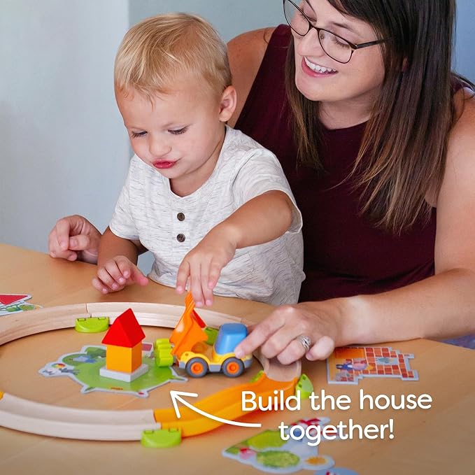 HABA My Very First Games Building Site, A Cooperative Learning Kids Game, Toddler Learning Activities & Games for 2+ Year Olds with Included Toy Truck