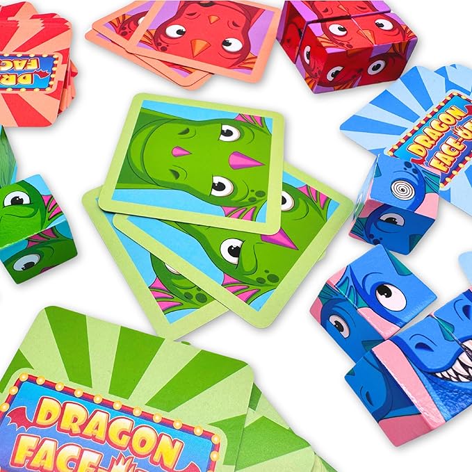 New Dragon Face Off Game - Fast-Paced Funny Faces Matching Game for Kids Ages 3 and Up, Exciting Hands-On Fun for Children