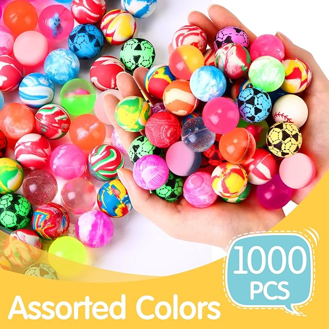 200 Pieces Bouncy Balls in Bulk 25 Mm/ 1 Inch Rubber High Bouncing Balls for Kids Colorful Bouncy Ornament for Kids Party Favors Prizes Gift Vending Machines Outdoor Activities