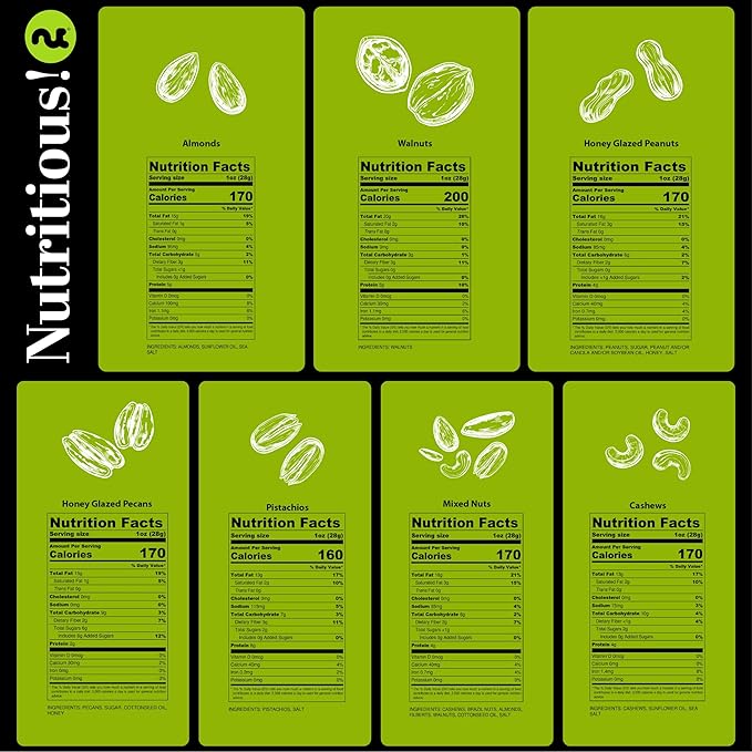 NUT CRAVINGS - Mixed Nuts Gift Basket in Black Gold Box (7 Assortments, 2 LB) Food Arrangement, Healthy Snack Care Package, Kosher