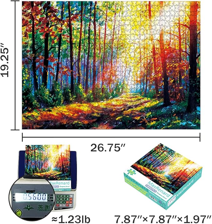 MaxRenard Game Jigsaw Puzzle 1000 Pieces for Adult Scenery Gorgeous Forest Challenge Toy Pieces Fit Together Perfectly