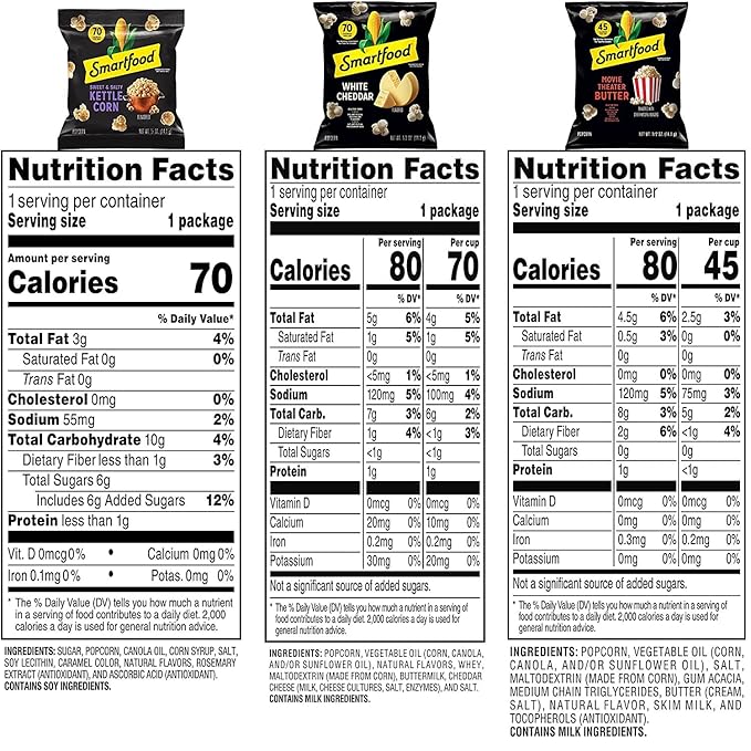 Smartfood Popcorn, Variety Pack, 0.5 Ounce (Pack of 18)