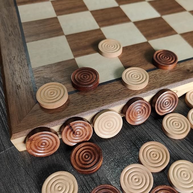 Checkers Pieces -Backgammon Pieces-Dark Brown/Natural 15tablets Each