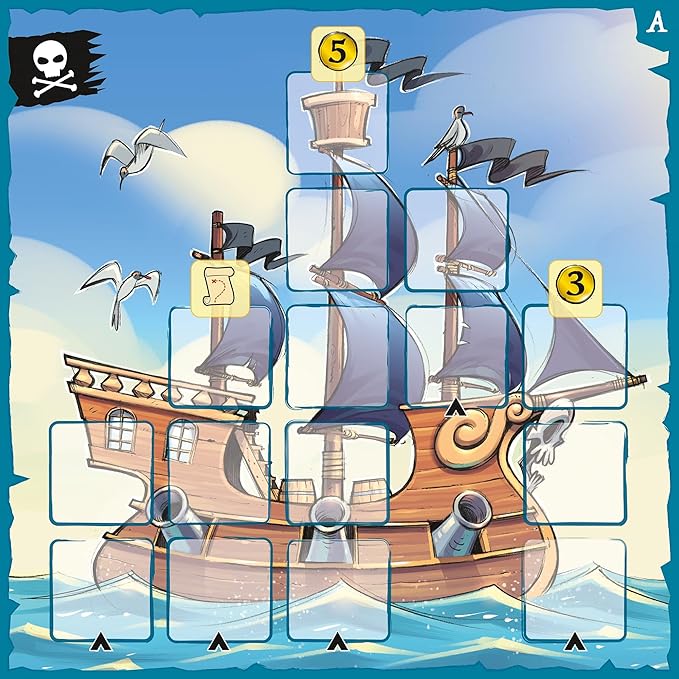 Captain Flip - Board Game, Play As a Pirate Captain, Recruit Crew, Collect Coins, Family-Friendly Pirate Theme, Ages 8+, 2-5 Players, 20 Min