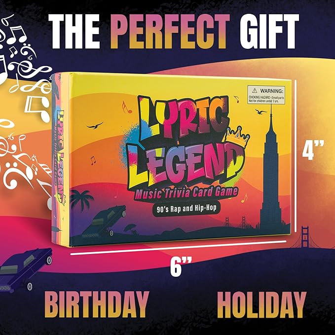 Lyric Legend 90s Hip-Hop and Rap - Music Trivia Game To Finish The Lyrics And Argue For The Correct Songs. Great For Groups, Gifts, Game Night, and Parties. Sing Along and Quiz Your Friends and Family