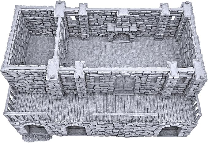 Black Rock Barracks by Printable Scenery, 3D Printed Tabletop RPG Scenery and Wargame Terrain 28mm Miniatures