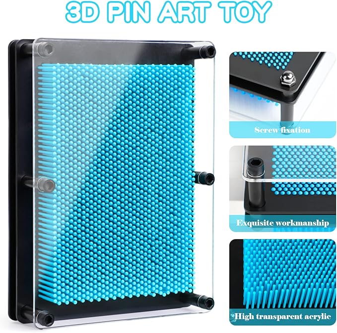 3D Pin Art Sensory Toys for Kids 5-7, Pin Art Board Impression Sensory Toys for Kids with Autism, Autism Gifts for Autistic Children Age 3, 4, 5, 6, 7, 8, 9, 10+ Years Old Boys Girls