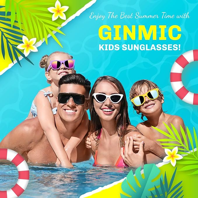 GINMIC Kids sunglasses bulk, Kids Sunglasses Party Favor, 36Pack Neon Sunglasses with UV400 Protection for Kids, Boys and Girls Age 3-8, Goody Bag Favors, Great Gift for Pool, Birthday Party Supplies…